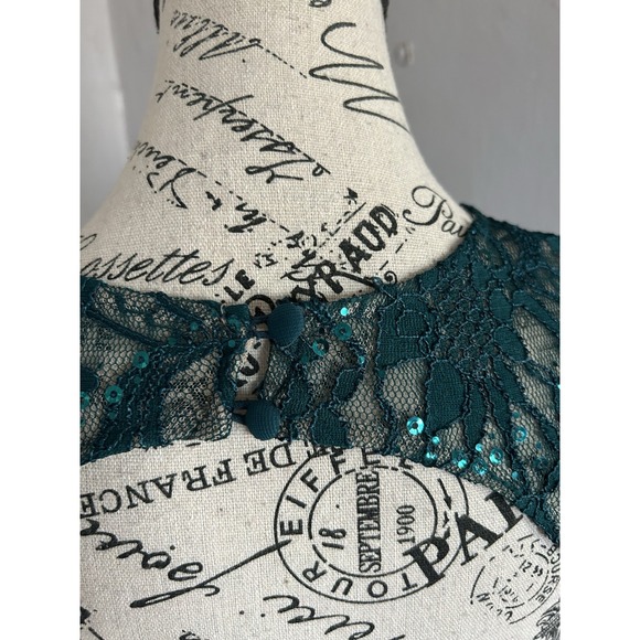 Women's Junior Morgan & Co Teal Dress Size 5/6 Mermaid Ruched Formal Romantic - Picture 5 of 7